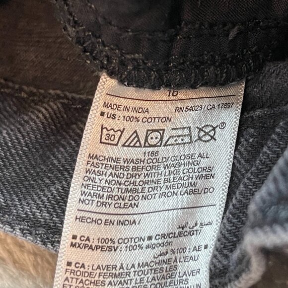 Old Navy Boys Youth Y2K Baggy Loose Straight Cargo Dark Gray Denim Jeans 16 - Picture 10 of 11